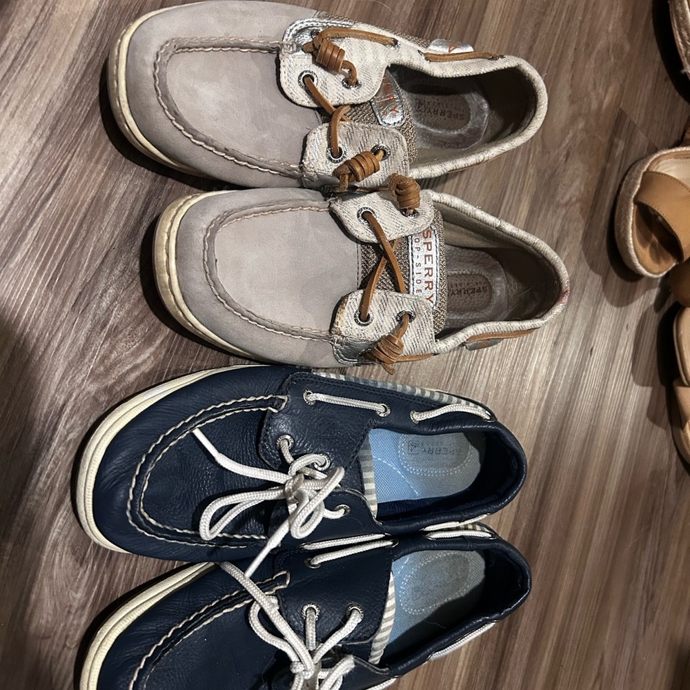 Sperry Women's Boat Shoes - Blue and Tan/grey size 7